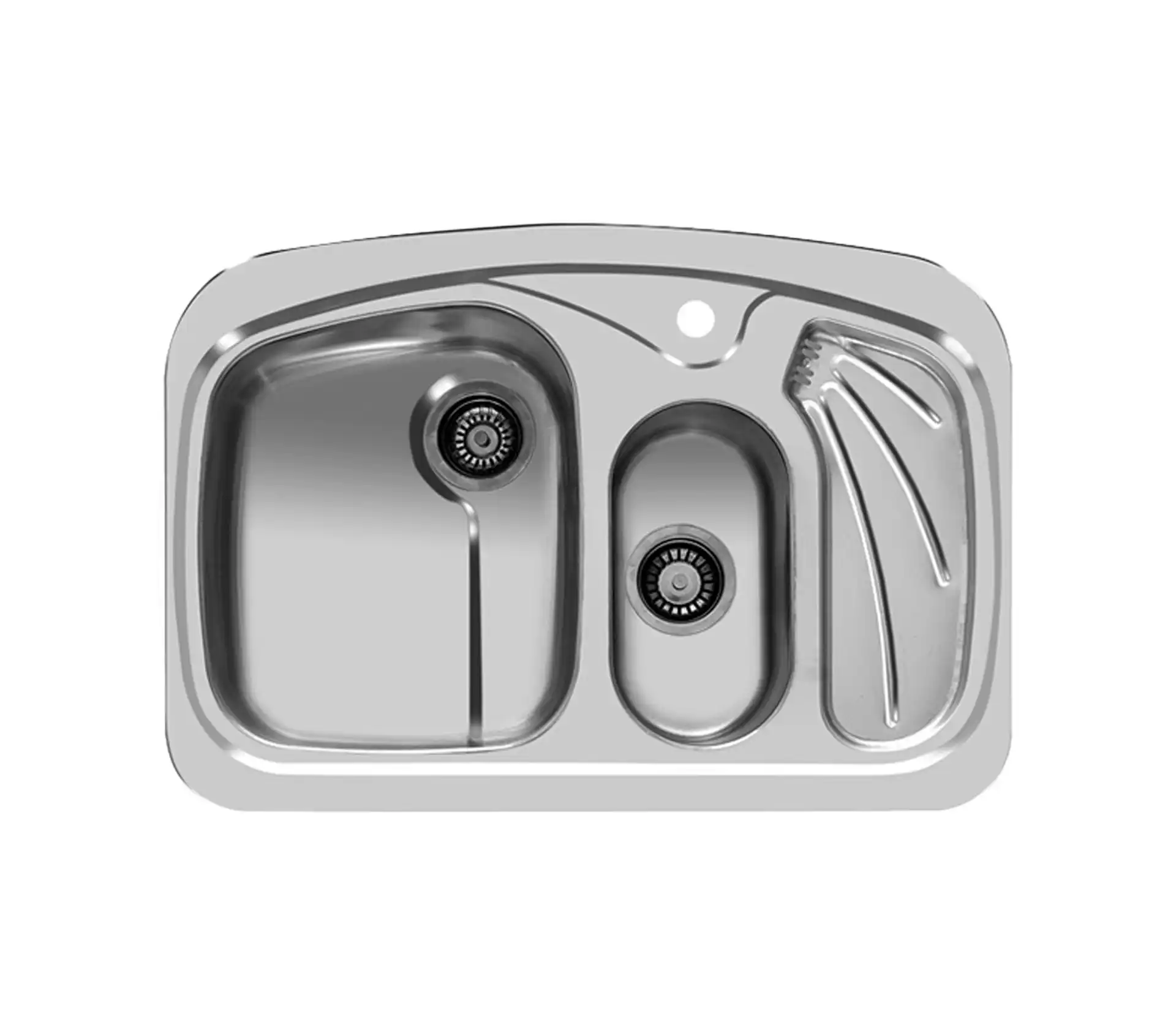 Akhwan built-in sink made of steel 2 basins with passion fruit code 139 with a basin depth of 18 cm 1 سینک توکار اخوان جنس استیل 2 لگنه با میوه شور کد 139 با عمق لگن 18 سانتیمتر