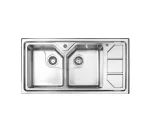 سینک توکار اخوان جنس استیل 2 لگنه با میوه شور کد 326 با عمق لگن 20 سانتیمتر