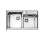 سینک توکار اخوان جنس استیل 2 لگنه با میوه شور کد 380 با عمق لگن 20 سانتیمتر
