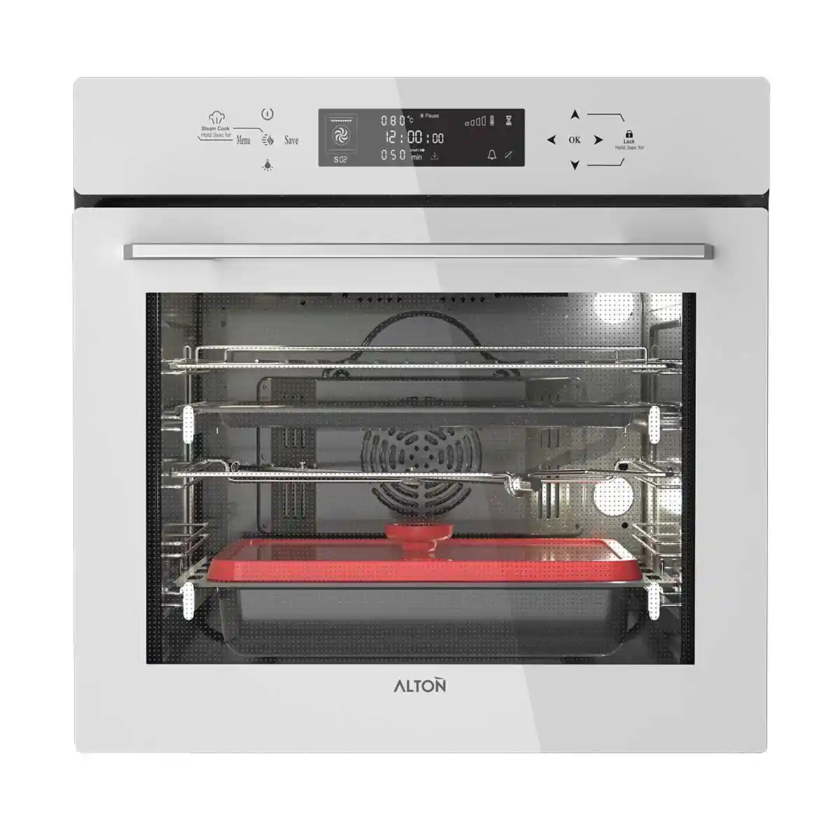 Alton oven model V500W فر آلتون توکار مدل V500W ، فر آلتون V500W ، فر آلتون V500 سفید ، فر آلتون 500W ، فر آلتون V500W ، فر آلتون 500 سفید ، فر توکار آلتون V500W سفید با صفحه نمایش لمسی و بخارپز