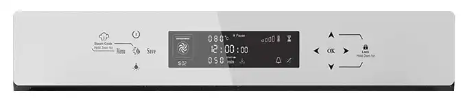 صفحه نمایش و دکمه ها و برنامه فر توکار بخار پز آلتون رنگ سفید مدل V500W