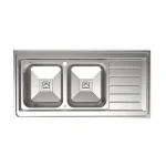 خرید سینک فانتزی کن 9102S سینک دو لگنه با سینی توکار