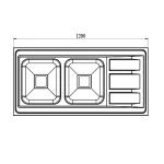 طراحی زیبای سینک فانتزی کن 9112S سینک دو لگنه با سینی توکار