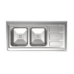 سینک کن 9112S سینک دو لگنه با سینی توکار