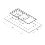 سینک دو لگنه با سینی توکار