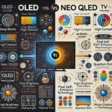 مقایسه تکنولوژی نمایشگر تلویزیون های سامسونگ و ال جی و سونی | تصویر کدام تلویزیون ها بهتر است، OLED بهتریه یا NEO QLED