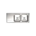 سینک کن 8152 لگن راست سینک دو لگنه با سینی