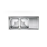 سینک کن 8172 لگن چپ سینک دو لگنه با سینی توکار