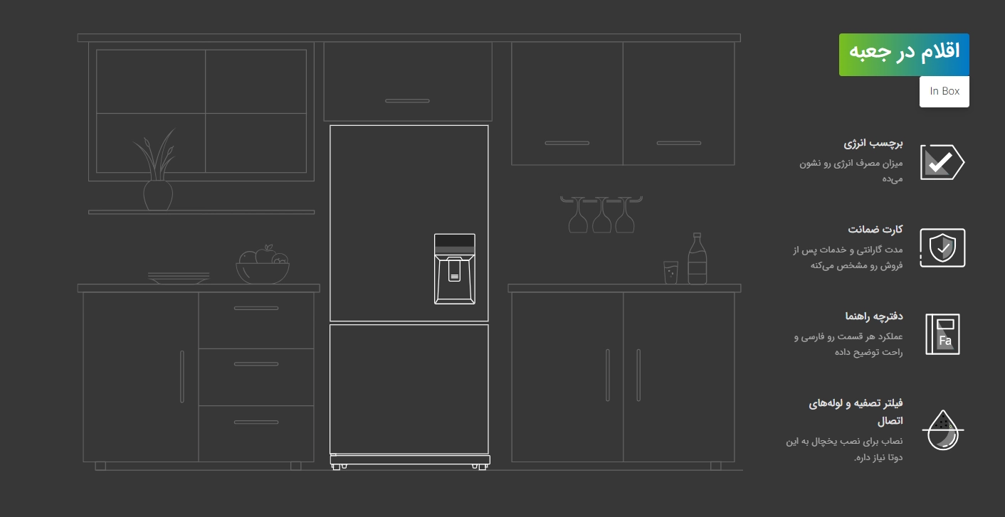 یخچال فریزر کمبی 26 فوت سری Rashin اسنوا مدل SBDI-L301GW