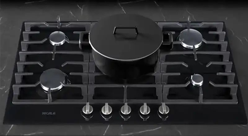 گاز رومیزی و صفحه ای پنج شعله نیک کالا EGH 202