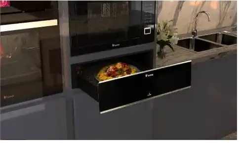 کشوی گرم کن داتیس مدل 960 رنگ مشکی شیشه ای با زه استیل