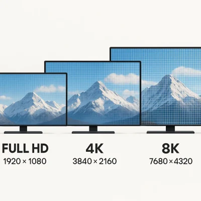 تصویر نمایش انواع کیفیت تصویر ها