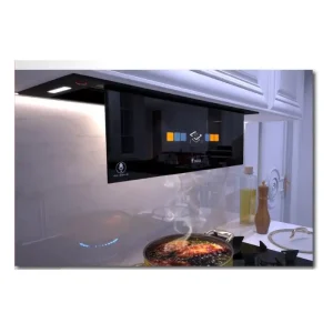 هود جدید داتیس عرض 80 سانتیمتر رنگ مشکی جنس شیشه با فرمان پذیری صوتی