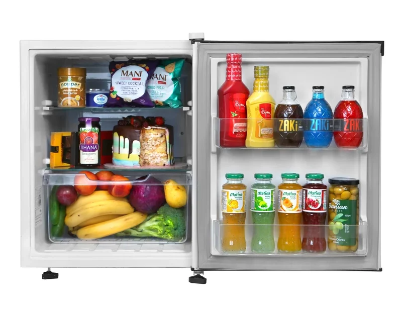 یخچال مینی بار و هتلی و کوچک 3 فوتر ایستکول رنگ سفید مشکی و دودی مدل 2403 با دو طبقه یخچال اکونومی و اقتصادی برای محل کار آزمایشگاه و داروخانه