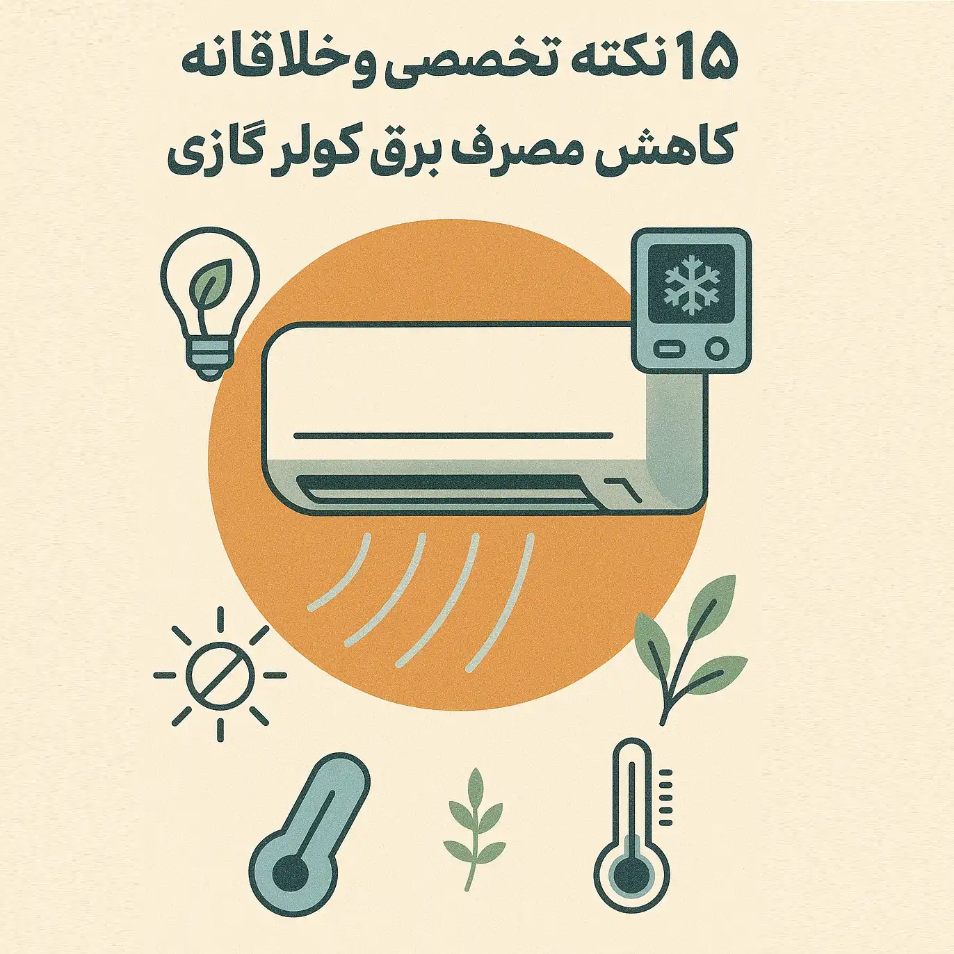 تصویر شاخص مقاله ۱۵ نکته تخصصی و خلاقانه برای کاهش مصرف برق کولر گازی