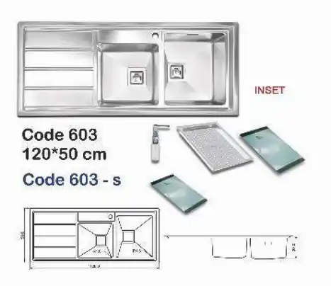 خرید سینک توکار باکسی اخوان 603