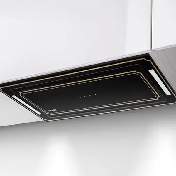 خرید اقساطی هود مخفی ایلیا استیل مدل دیبا مشکی طلایی 75cm از کارینوشاپ