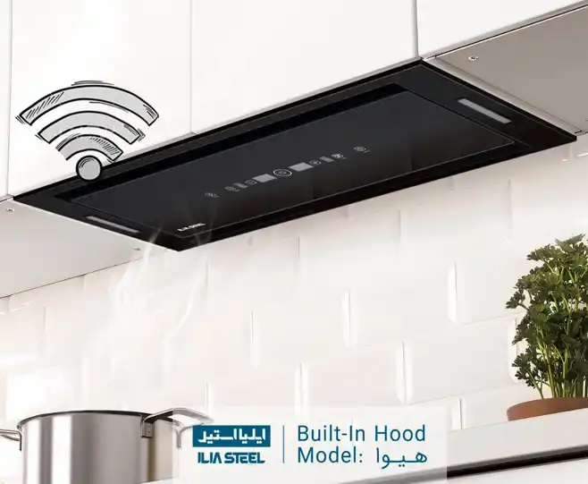 خرید اقساطی هود مخفی ایلیا استیل مدل هیوا WIFI مشکی 75cm