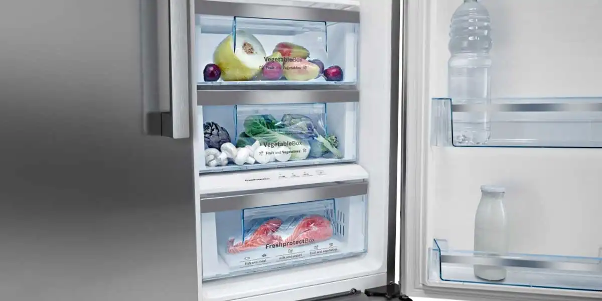 کشو و طبقات درب یخچال فریزر ساید بای ساید بوش 30 فوت مدل KAG90AI20N استیل