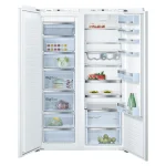 فضای داخلی یخچال فریزر دوقلو توکار بوش مدل KIR81AF30-GIN81AE30 سفید