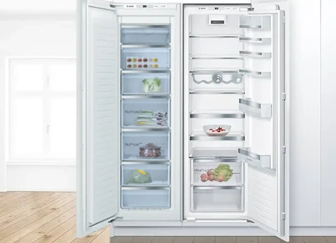 یخچال فریزر دوقلو توکار بوش مدل KIR81AF30-GIN81AE30 سفید