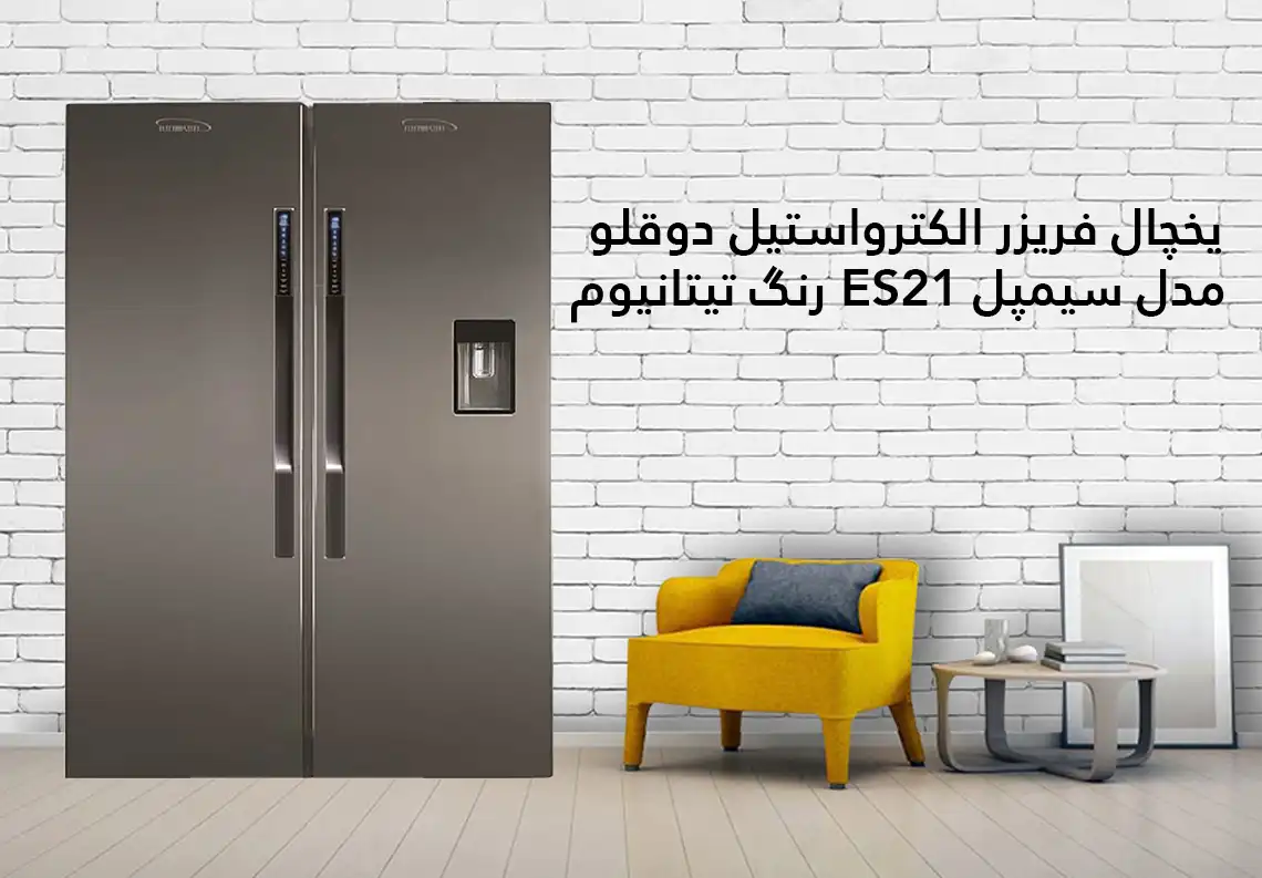 یخچال فریزر الکترواستیل دوقلو مدل سیمپل ES21 رنگ تیتانیوم