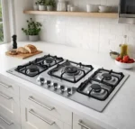 گاز رومیزی و صفحه ای توکار جدید آلتون جنس استیل 5 شعله با چدن 5 تکه مدل S523