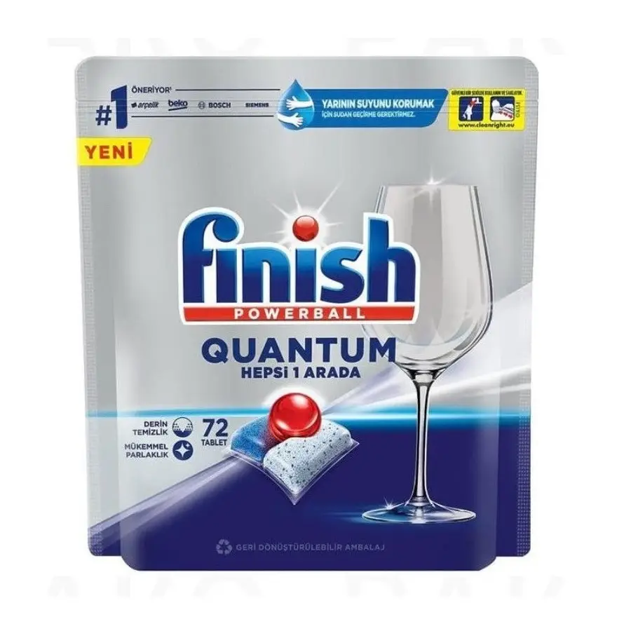 قرص ماشین ظرفشویی کوآنتوم فینیش FINISH تعداد قرص 72 عدد اصل