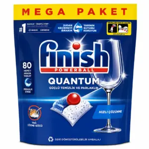 قرص ظرفشویی اصل فینیش ترکیه و اصل اروپا قرص ماشین ظرفشویی کوآنتوم فینیش FINISH تعداد قرص 80 عدد اصل