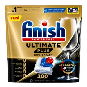 قرص ماشین ظرفشویی اولتیمیت پلاس فینیش FINISH تعداد قرص 200 عدد اصل ، قرص اصل فینیش ترکیه و اصل اروپا خرید از نمایندگی قرص ماشین ظرفشویی فینیش