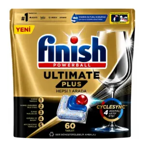 قرص ماشین ظرفشویی اولتیمیت پلاس فینیش FINISH تعداد قرص 60 عدد اصل ، قرص اصل فینیش ترکیه و اصل اروپا خرید از نمایندگی قرص ماشین ظرفشویی فینیش